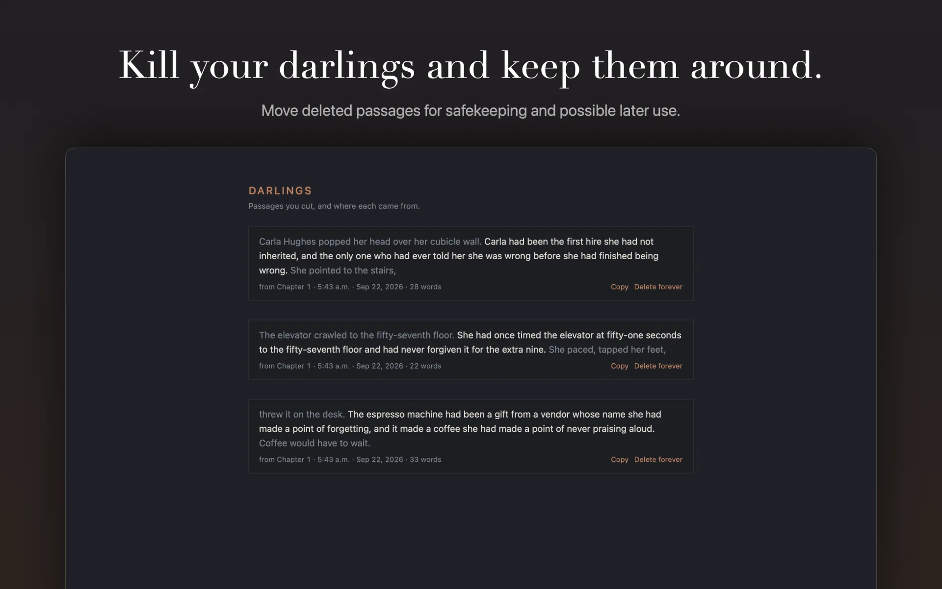The Darlings tab